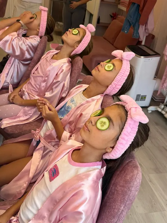 Cucumber masks and bow headbands